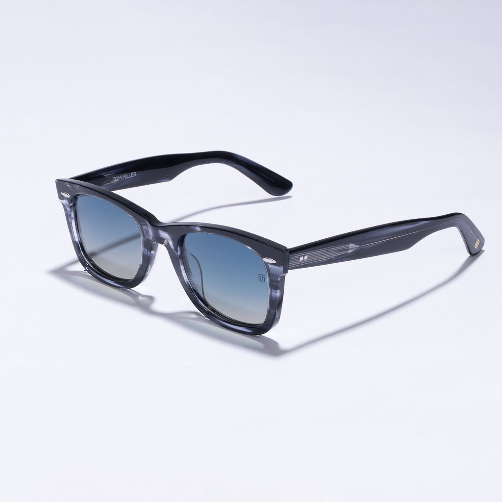 Tom Miller Elite 001 wayfarer sunglasses, blue frame, blue lens