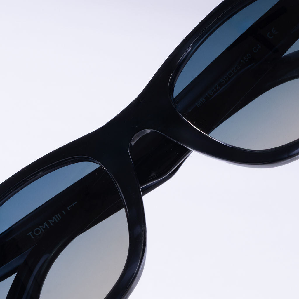 Tom Miller Elite 001 wayfarer sunglasses, blue frame, blue lens