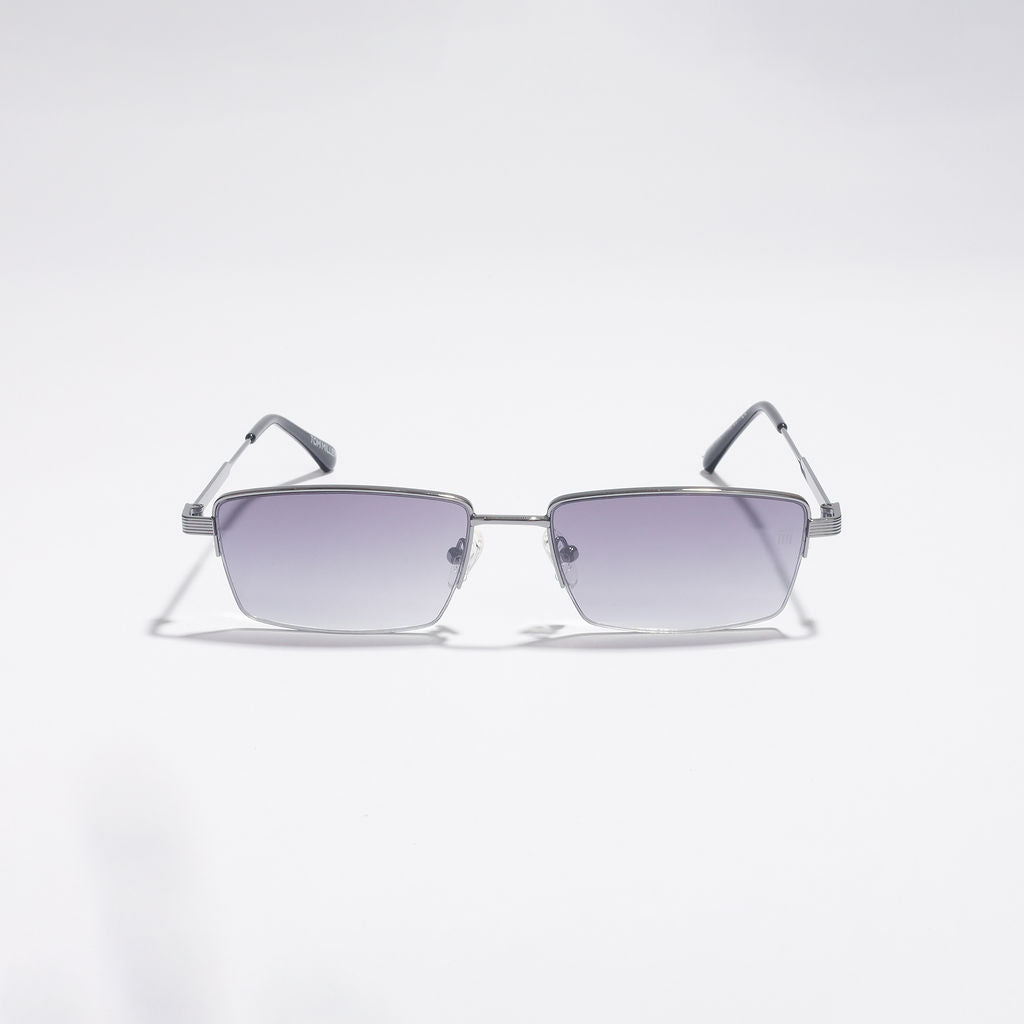 Tom Miller Select 001 rectangle sunglasses, gunmetal frame, grey lens #Frame Color_Gun Metal / Grey Lens