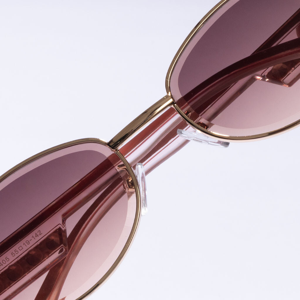 Tom Miller Essential 001 oval sunglasses, gold frame, pink lens