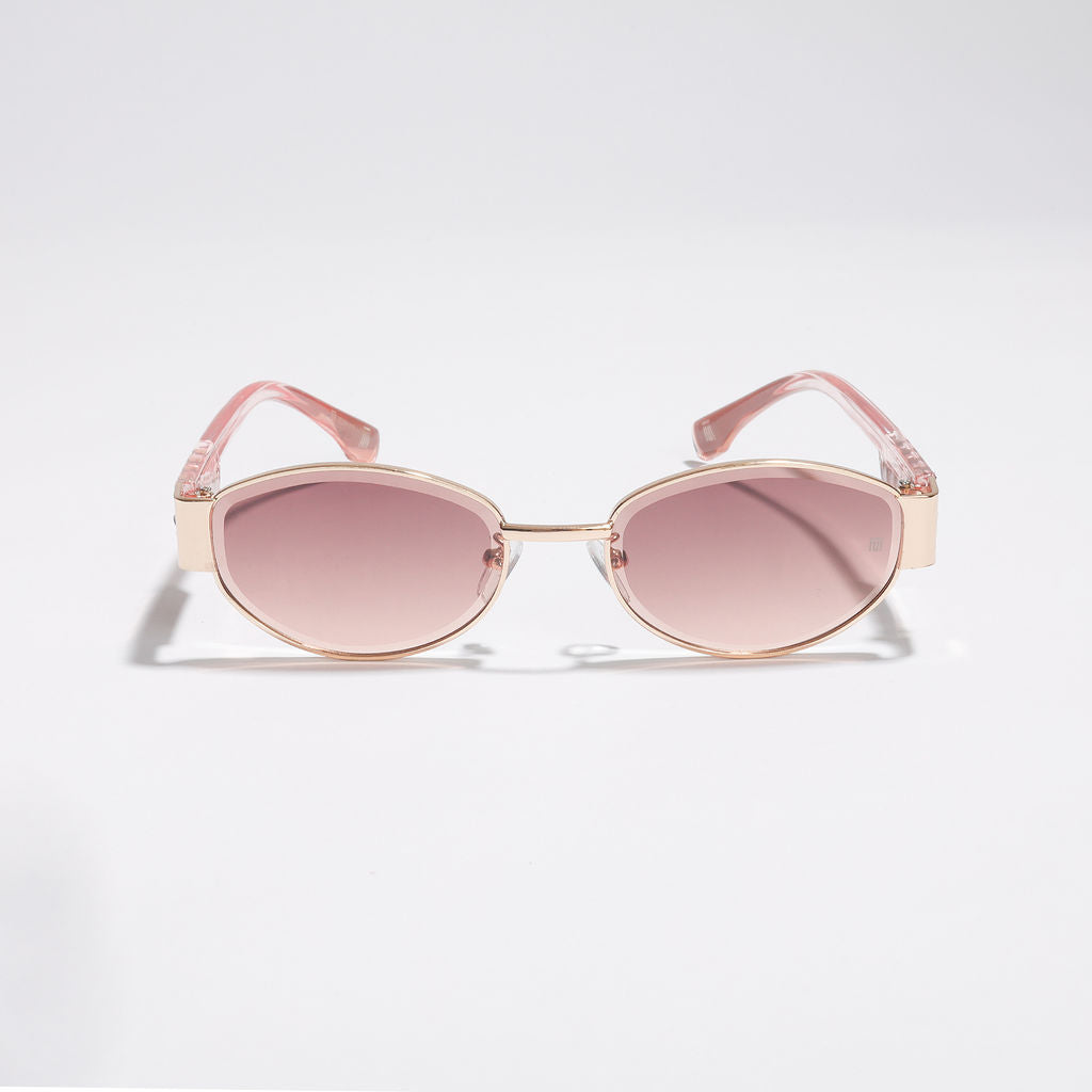 Tom Miller Essential 001 oval sunglasses, gold frame, pink lens
