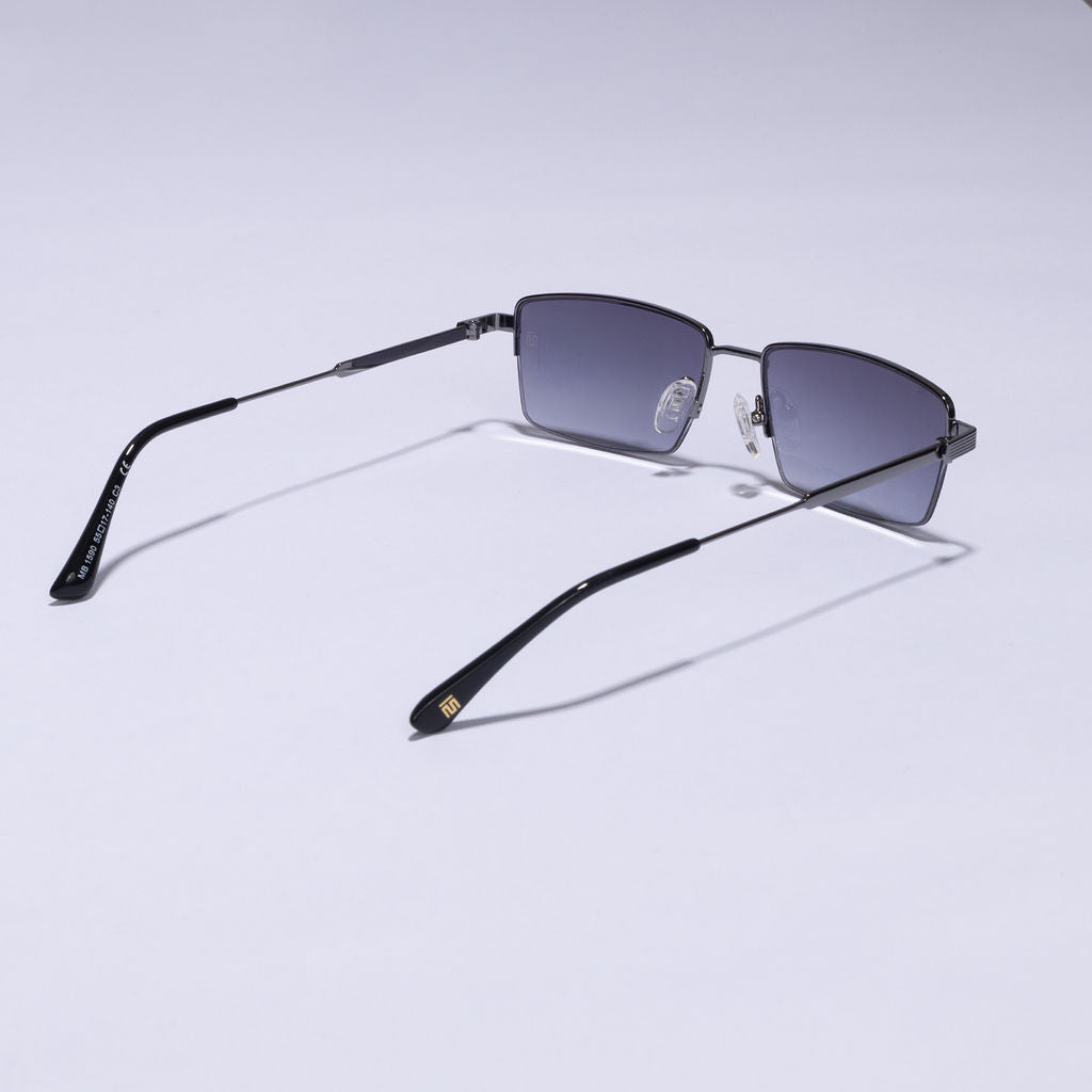 Tom Miller Select 001 rectangle sunglasses, gunmetal frame, grey lens #Frame Color_Gun Metal / Grey Lens