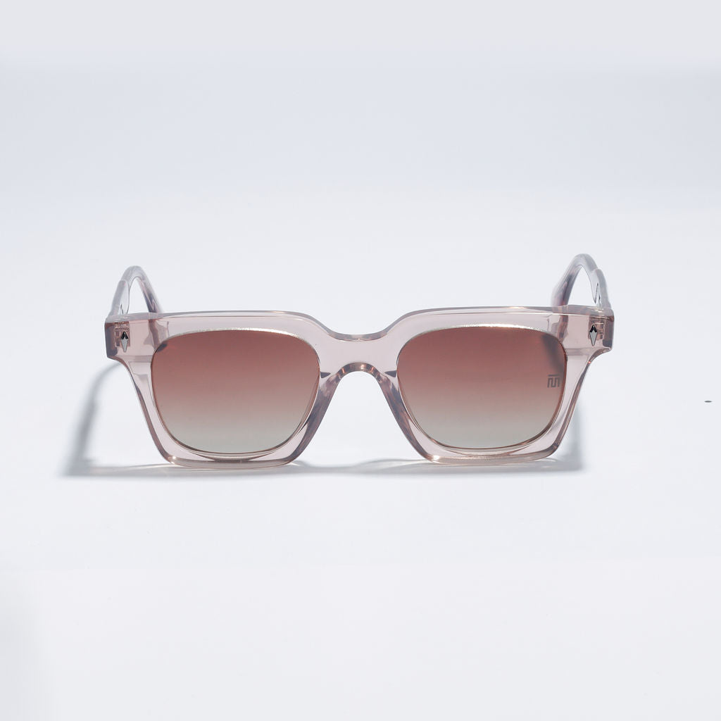 Tom Miller Elite 006 square sunglasses, pink frame, brown lens #Frame Color_Pink / Brown Lens