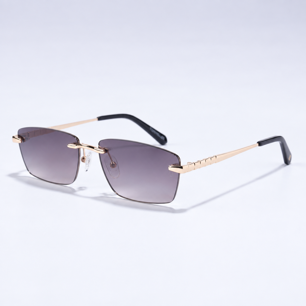 Tom Miller Select 003 rectangle sunglasses, gold frame, gradient lens