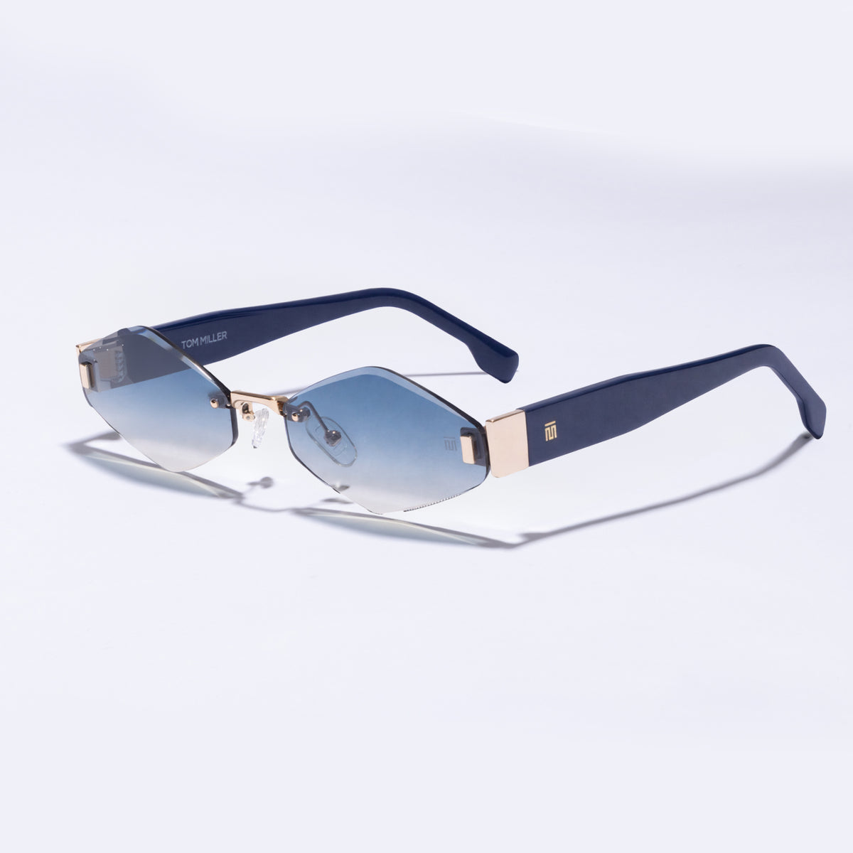 Tom Miller Elite 003 diamond sunglasses, blue frame, blue lens